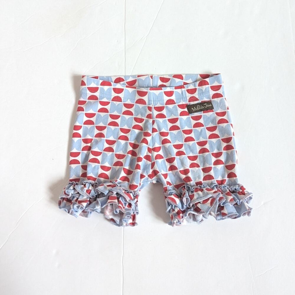 Matilda Jane 2T Shorties Geometric Blue Red Girls Ruffle Boutique